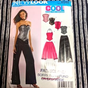 NewLook 6480 Size A 3/4-13/14 for Juniors Corset Top Pattern ONLY